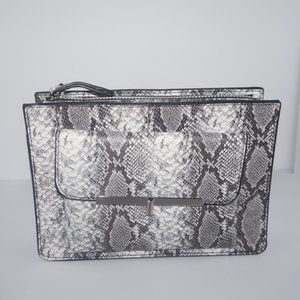 Gray Snake Print Crossbody Bag